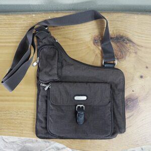 Baggallini Brown Travel/Casual Crossbody Nylon Bag EUC